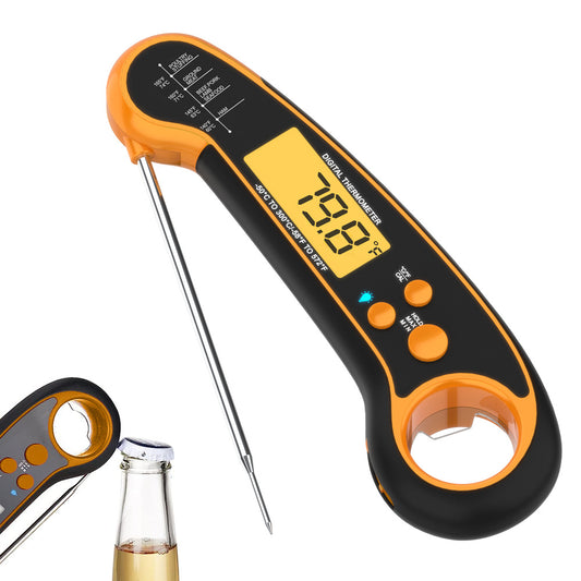 Kitchen electronic food thermometer Stainless steel collapsible food thermometer Wireless Blue barbecue thermometer