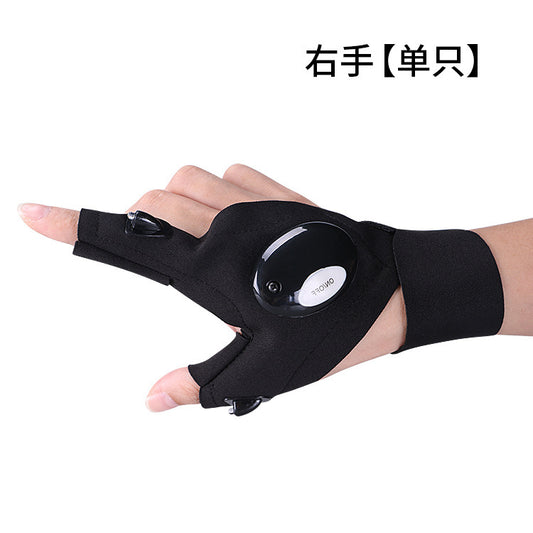led flashlight Light fishing gloves Emergency repair night fishing lighting gloves finger light gloves