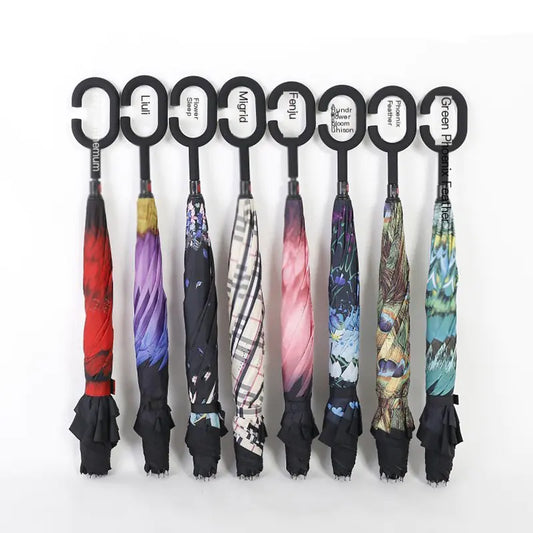 Creative Double Layer Inverted Umbrella with C-Handle