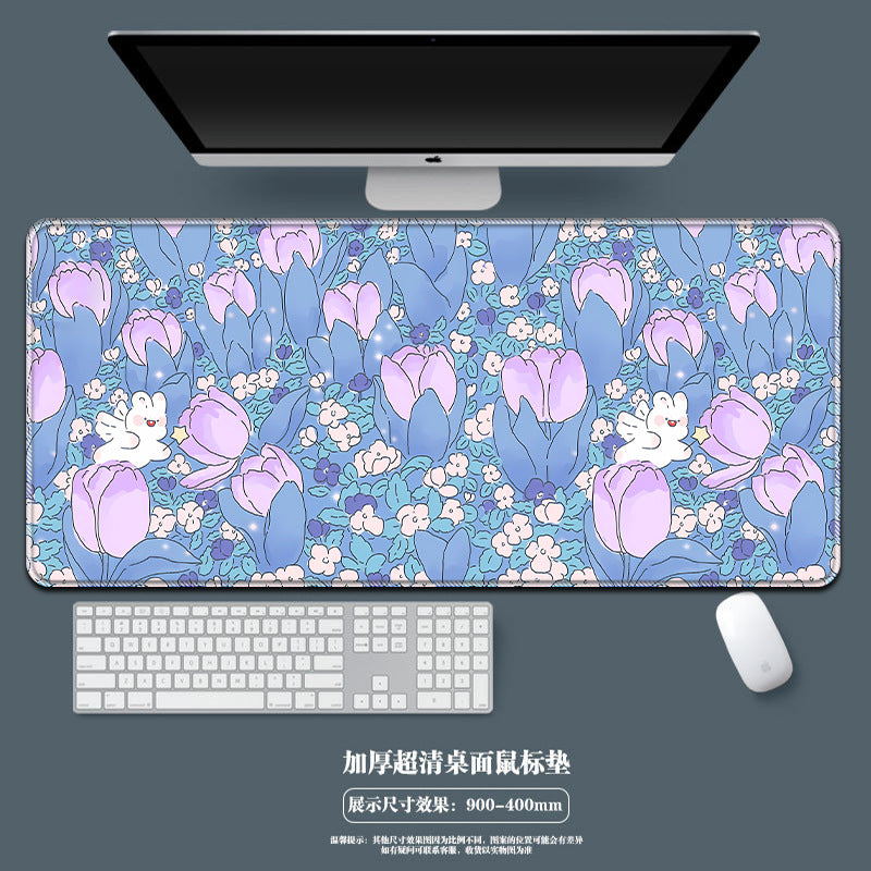 Mouse pad with a huge and cute cartoon flower, laptop keyboard pad, office and study keyboard pad