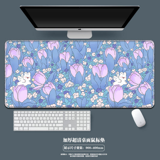 Mouse pad with a huge and cute cartoon flower, laptop keyboard pad, office and study keyboard pad