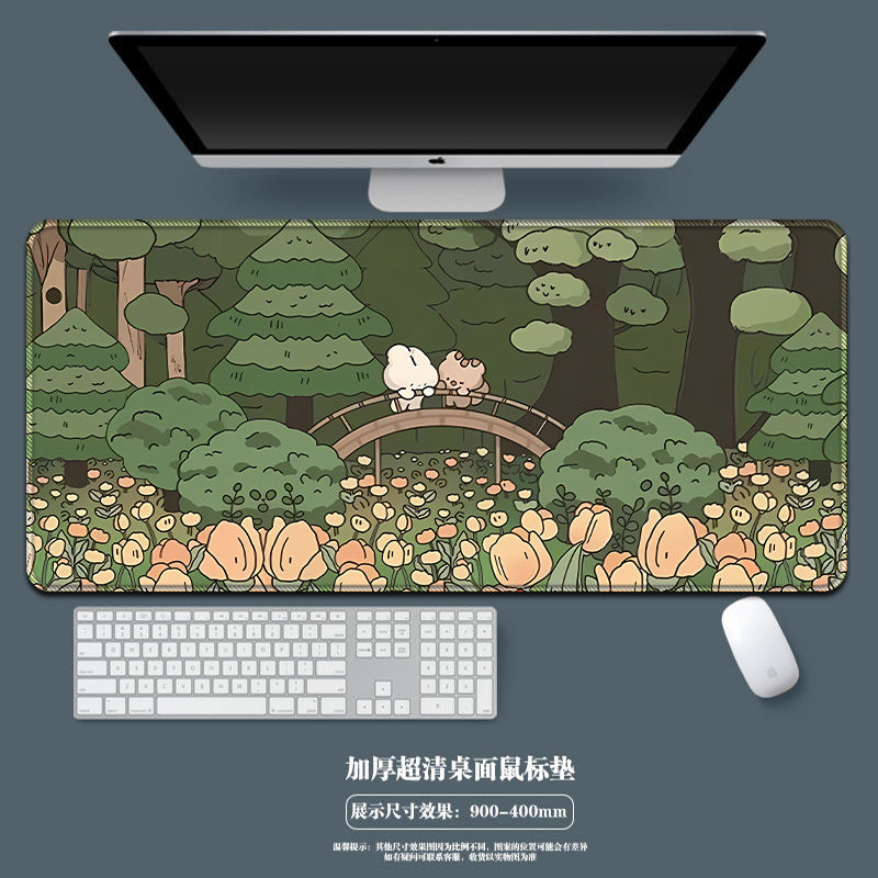 Mouse pad with a huge and cute cartoon flower, laptop keyboard pad, office and study keyboard pad