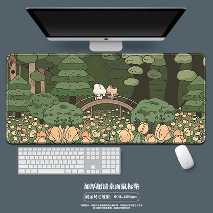 Mouse pad with a huge and cute cartoon flower, laptop keyboard pad, office and study keyboard pad