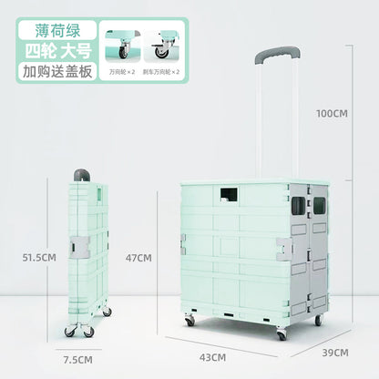 Household lightweight shopping cart, grocery cart, all trolley, trolley, driver's cart, all trailer, a perfect tool for setting up a stall and picking up parcels