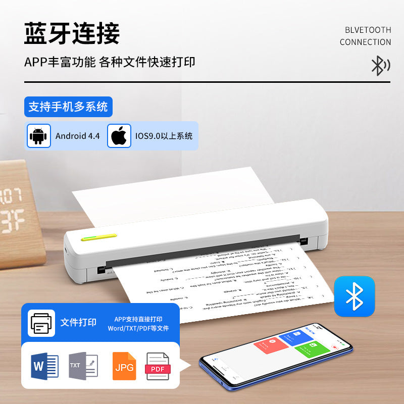 Mini thermal printer wirelessly can be connected to a mobile phone for printing. tattoo printer A4 tattoo printer