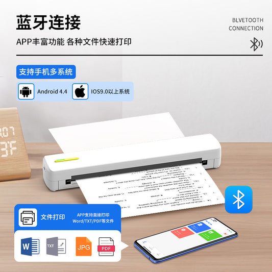 Mini thermal printer wirelessly can be connected to a mobile phone for printing. tattoo printer A4 tattoo printer