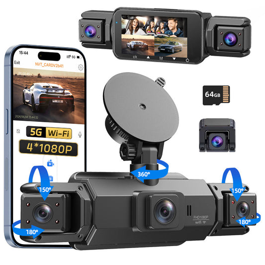 4G dashcam, high-definition 2K wide-angle starlight night vision, remote monitoring GPS