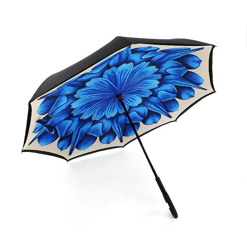 Creative Double Layer Inverted Umbrella with C-Handle