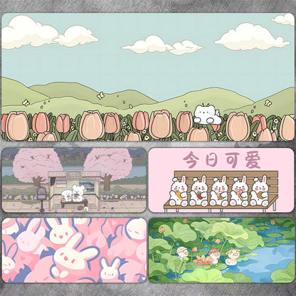 Mouse pad with a huge and cute cartoon flower, laptop keyboard pad, office and study keyboard pad