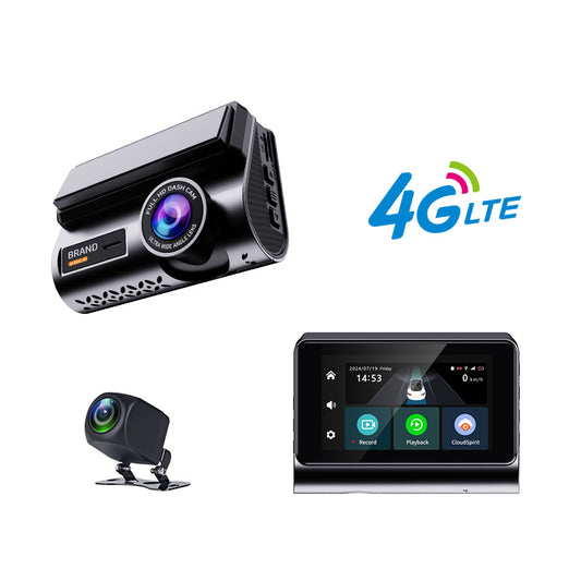4G dashcam, high-definition 2K wide-angle starlight night vision, remote monitoring GPS