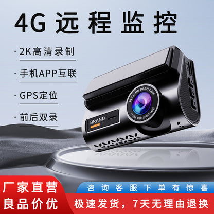 4G dashcam, high-definition 2K wide-angle starlight night vision, remote monitoring GPS