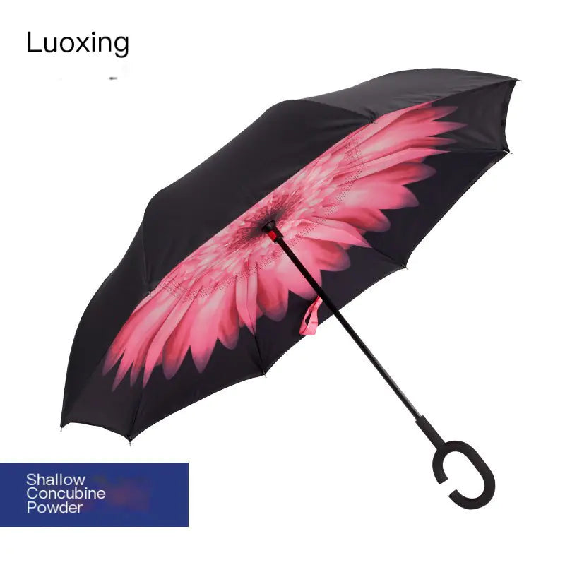 Creative Double Layer Inverted Umbrella with C-Handle
