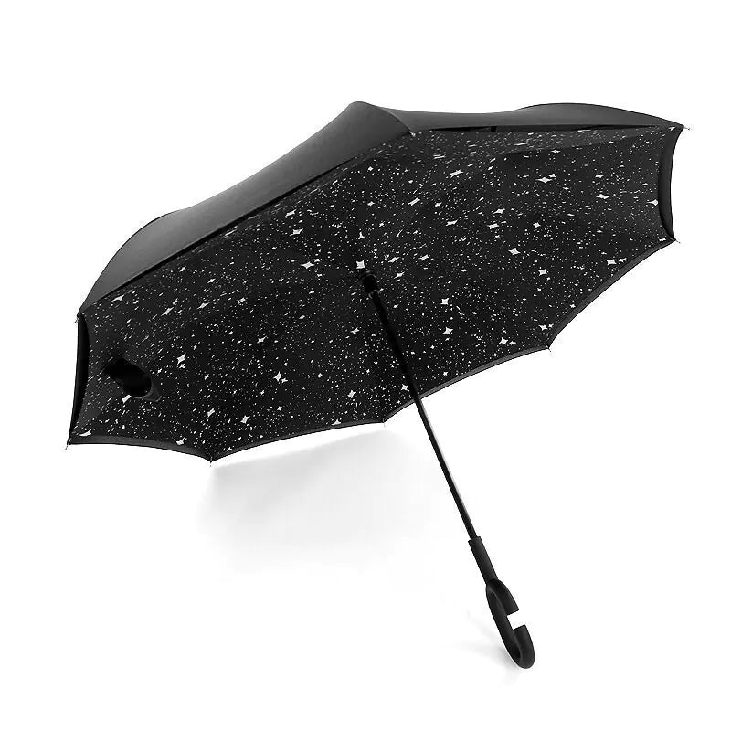Creative Double Layer Inverted Umbrella with C-Handle